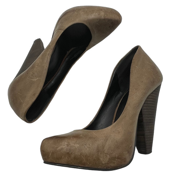 Trouve Tristin Cone Heels Pumps Brown - Picture 7 of 12